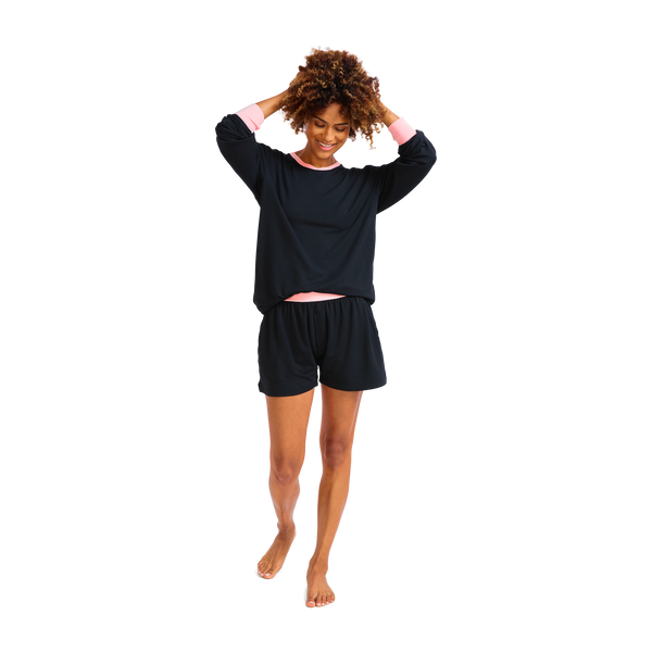 Black/Flamingo Long-Sleeve JamTee - Jambys